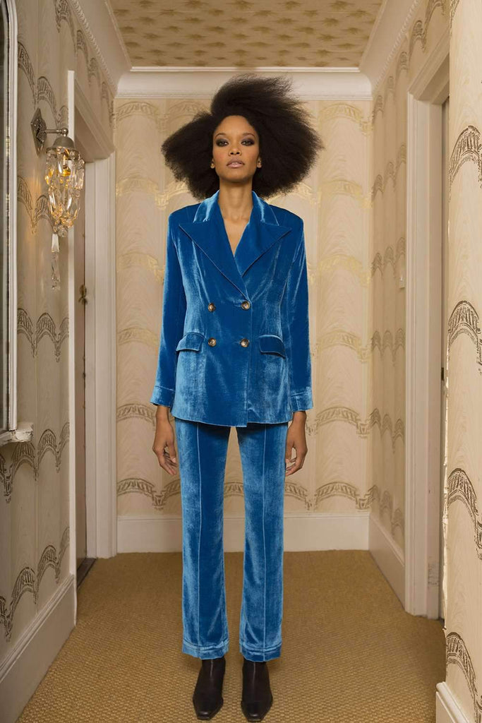 Tiger Lily Trouser Teal Velvet