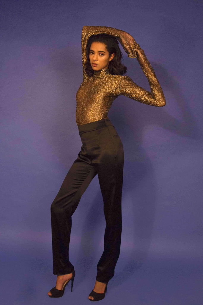 Lucille Top Gold Lookbook Body Shot Front