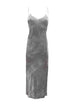 Cobain Dress Silver Velvet