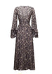 Oswaldo Gold Feather Print Dress