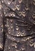 Oswaldo Gold Feather Print Dress Detail Shot